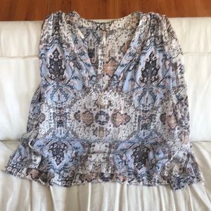 Boho Free People paisley top sz L